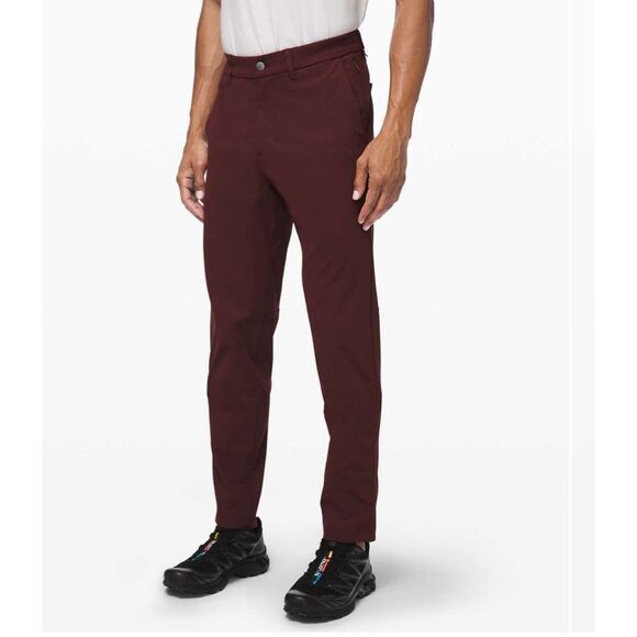 Lululemon Men’s Commission Pant Slim Warpstreme Maroon size 33 - Picture 2 of 9